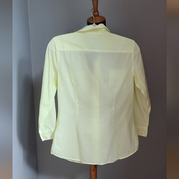 Neon Yellow Button Down Shirt Blouse - Picture 3 of 7